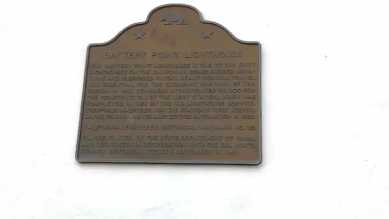 Battery Point Lighthouse California historical marker sign in Crescent City