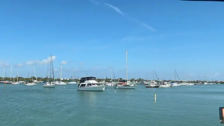 Boot Key Harbor in Marathon Key filled with sailboats and motorboats on mooring balls during Life Afloat: The Boat Season