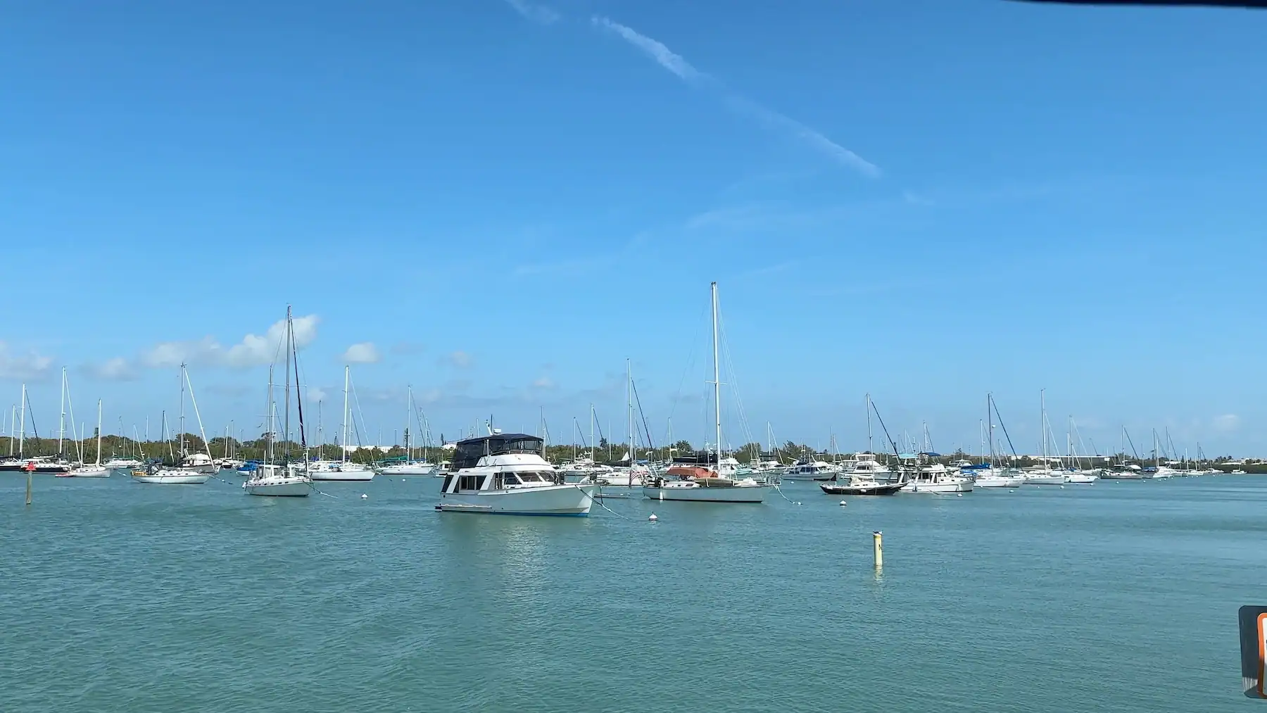 Boot Key Harbor in Marathon Key filled with sailboats and motorboats on mooring balls during Life Afloat: The Boat Season